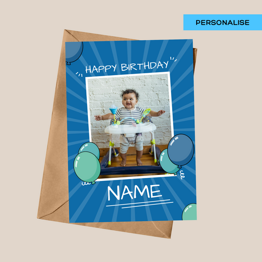 Personalised: Happy Birthday - Blue