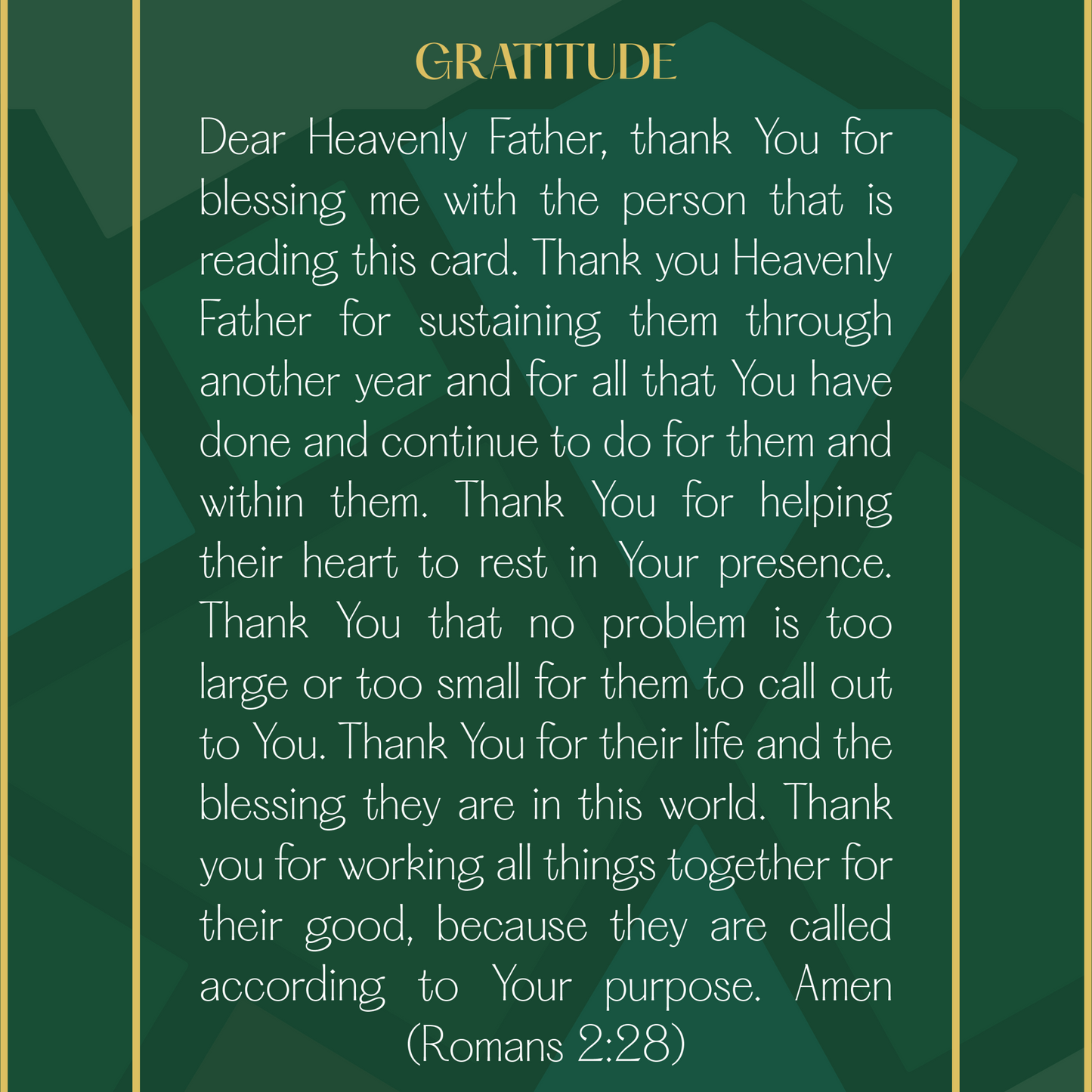 A Prayer For Gratitude